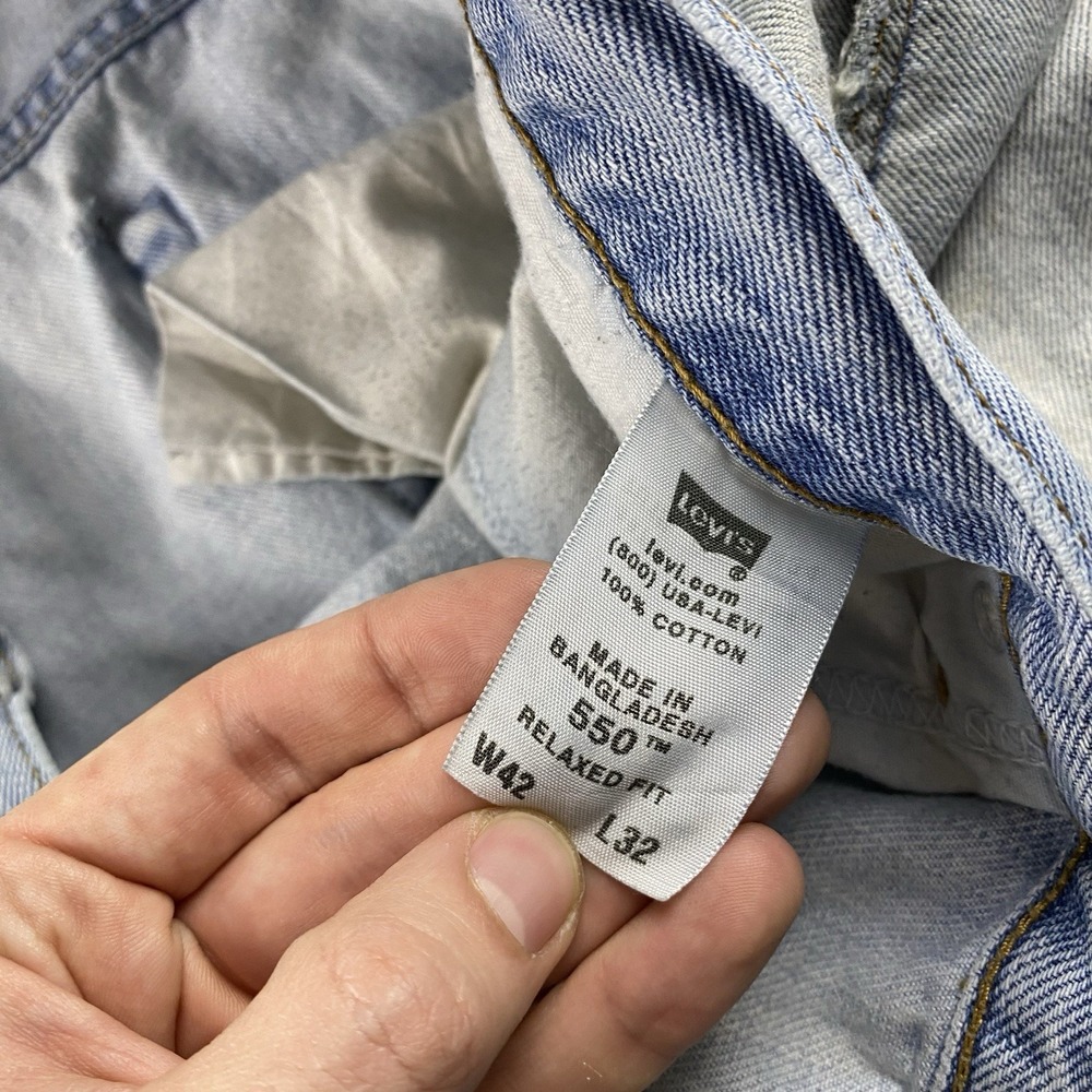 Levis‎ 550 Relaxed Fit Jeans Mens 42x28 Blue Light Wash High Rise - Picture 11 of 16